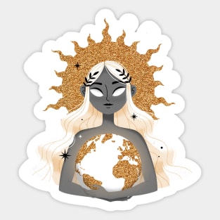 Gaia - White and Gold Sticker